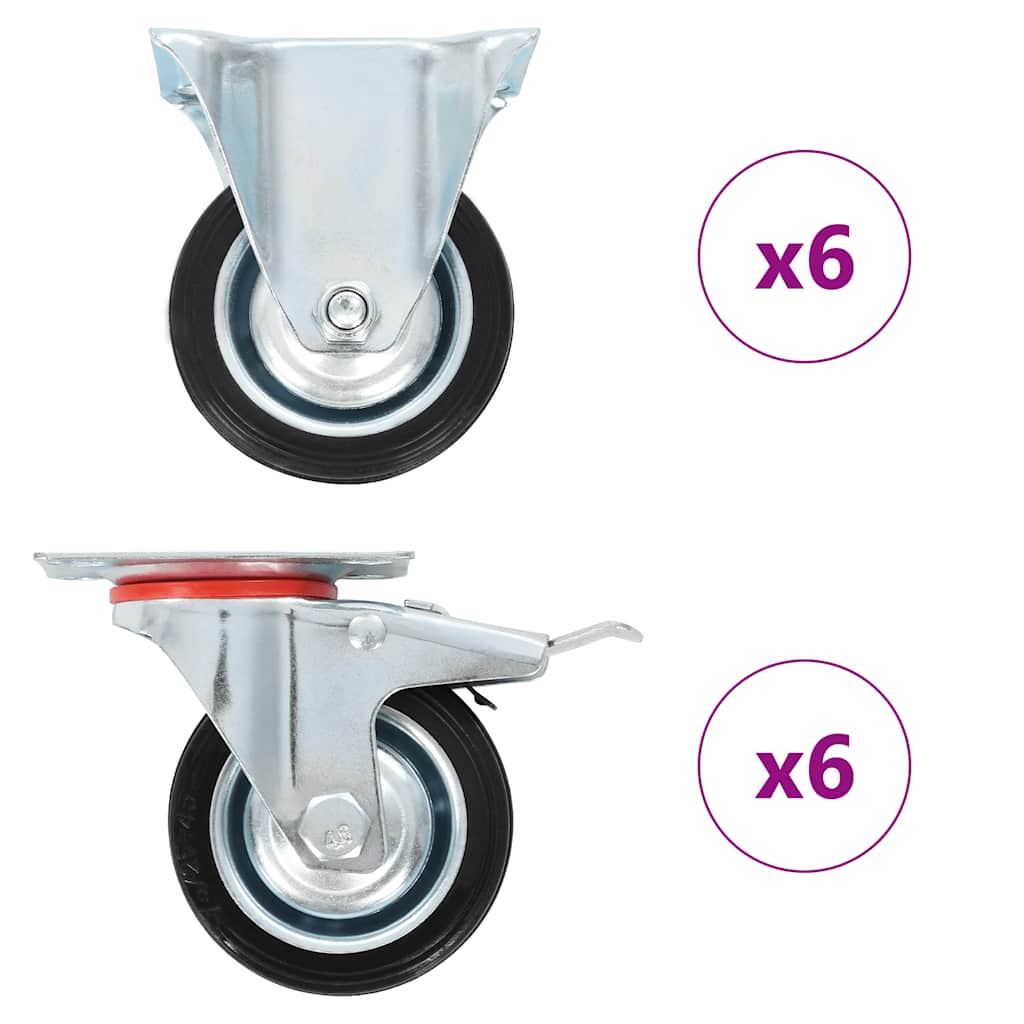 vidaXL 12 pcs Casters 75 mm 1