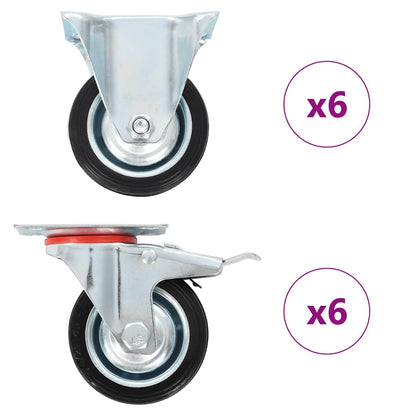 vidaXL 12 pcs Casters 75 mm 1