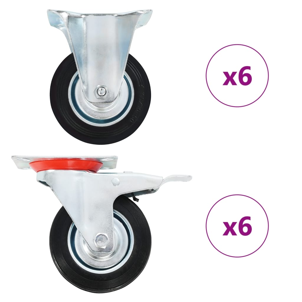 vidaXL 12 pcs Casters 100 mm 1