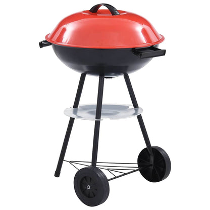 vidaXL Portable XXL Charcoal Kettle BBQ Grill with Wheels 44 cm 1