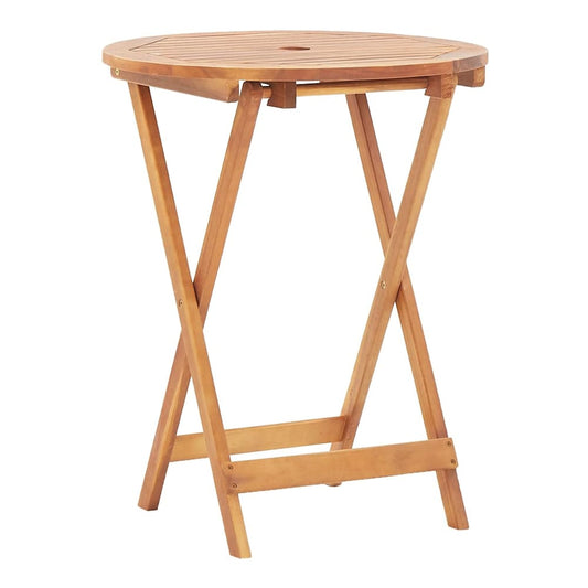 Folding Garden Table Solid Acacia Wood Round