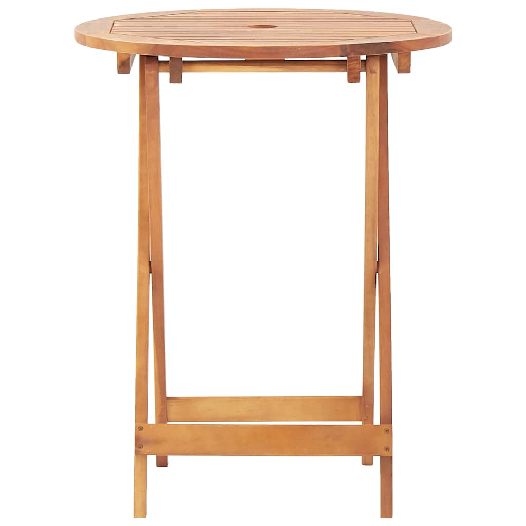 vidaXL Garden Table | Brown | Solid Acacia Wood | Diameter 60 cm x Height 75 cm 5