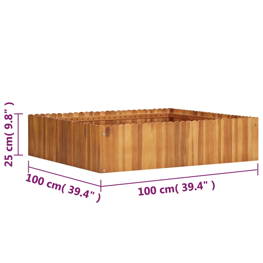 vidaXL Raised Bed | Natural wood colour | Solid acacia wood | Medium | Durable 5