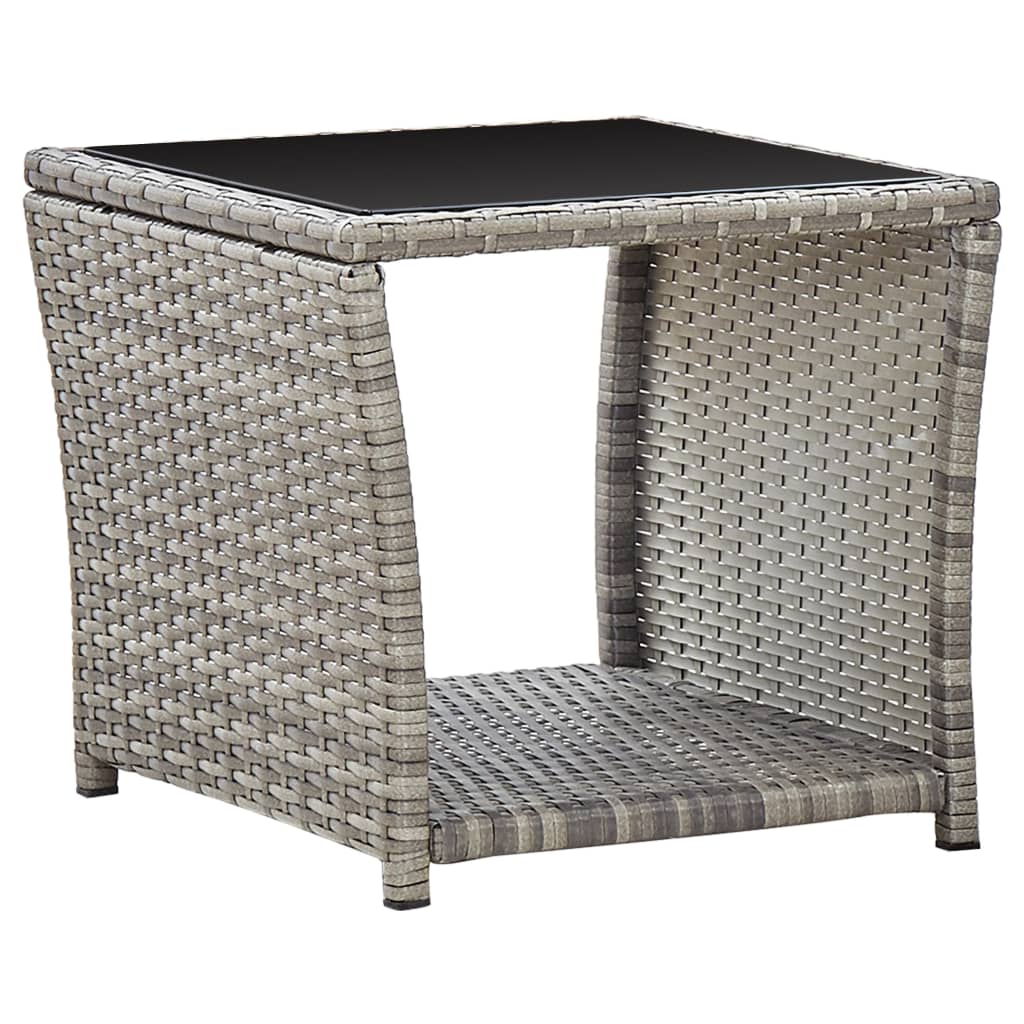 vidaXL Coffee Table | Grey and Black | Poly Rattan | Compact | Durable 1