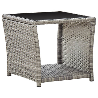 vidaXL Coffee Table | Grey and Black | Poly Rattan | Compact | Durable 1