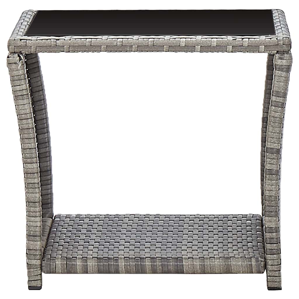 vidaXL Coffee Table | Grey and Black | Poly Rattan | Compact | Durable 2