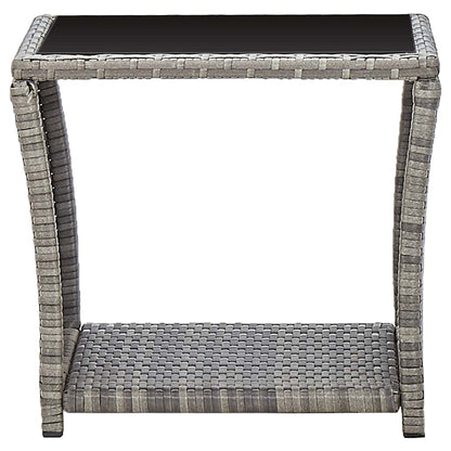 vidaXL Coffee Table | Grey and Black | Poly Rattan | Compact | Durable 2