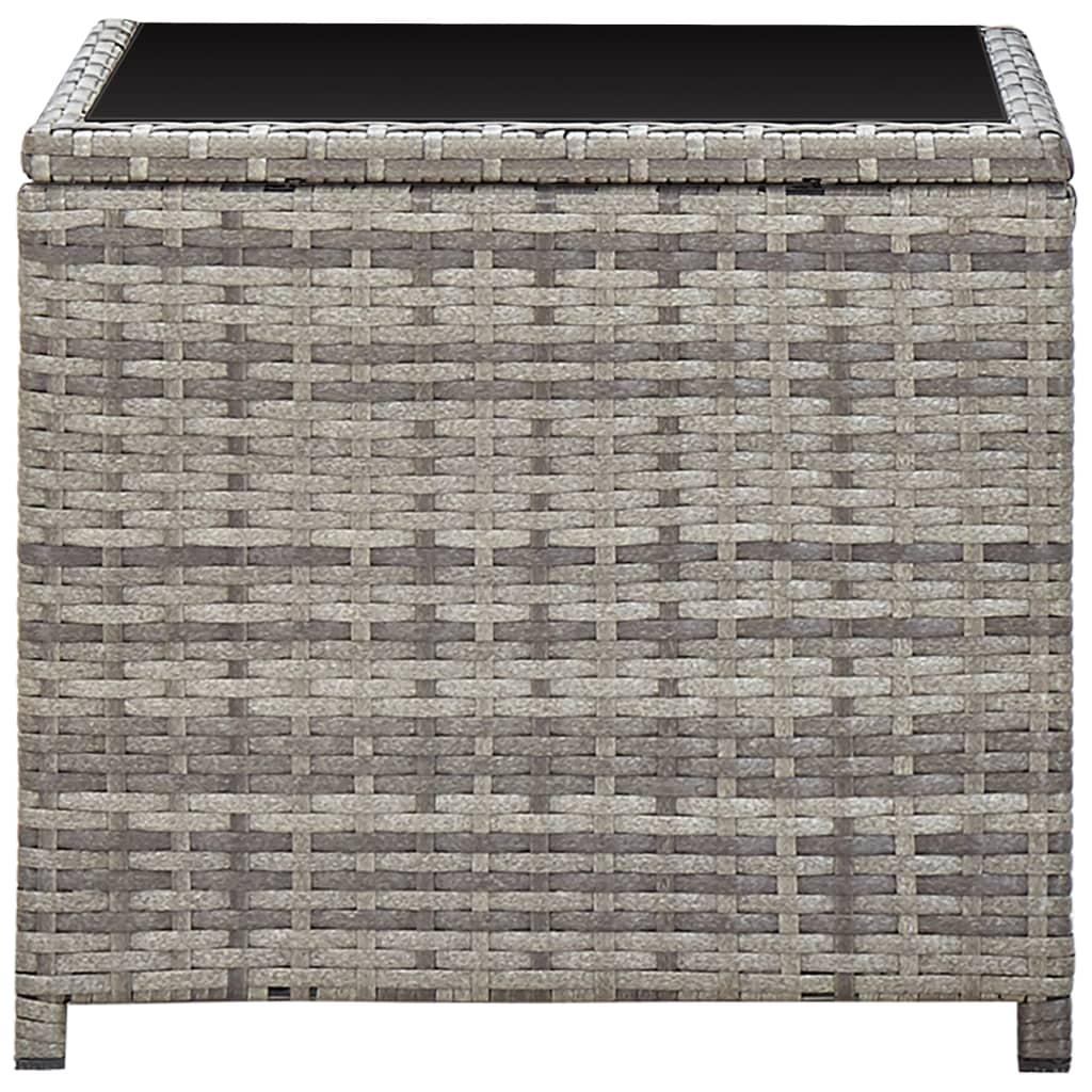 vidaXL Coffee Table | Grey and Black | Poly Rattan | Compact | Durable 3