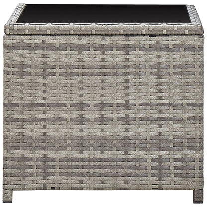 vidaXL Coffee Table | Grey and Black | Poly Rattan | Compact | Durable 3