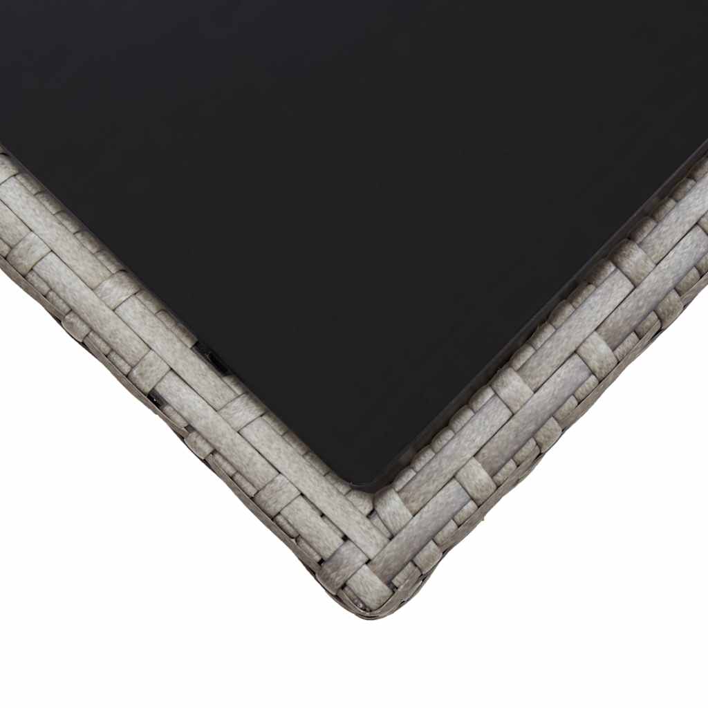 vidaXL Coffee Table | Grey and Black | Poly Rattan | Compact | Durable 4