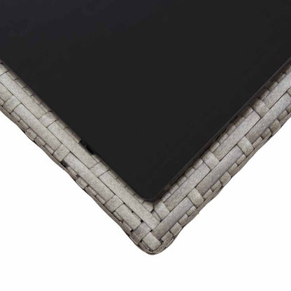 vidaXL Coffee Table | Grey and Black | Poly Rattan | Compact | Durable 4