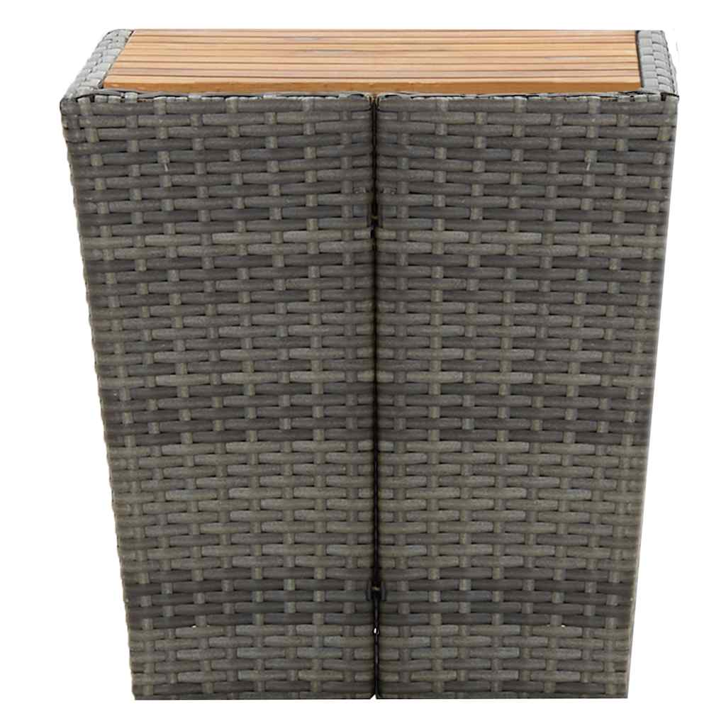 vidaXL Tea Table | Grey and natural wood | PE rattan, steel, solid acacia wood 4