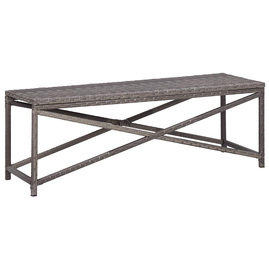 vidaXL Garden Bench 120 cm Poly Rattan Grey 1