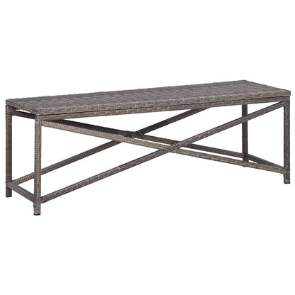 vidaXL Garden Bench 120 cm Poly Rattan Grey 1
