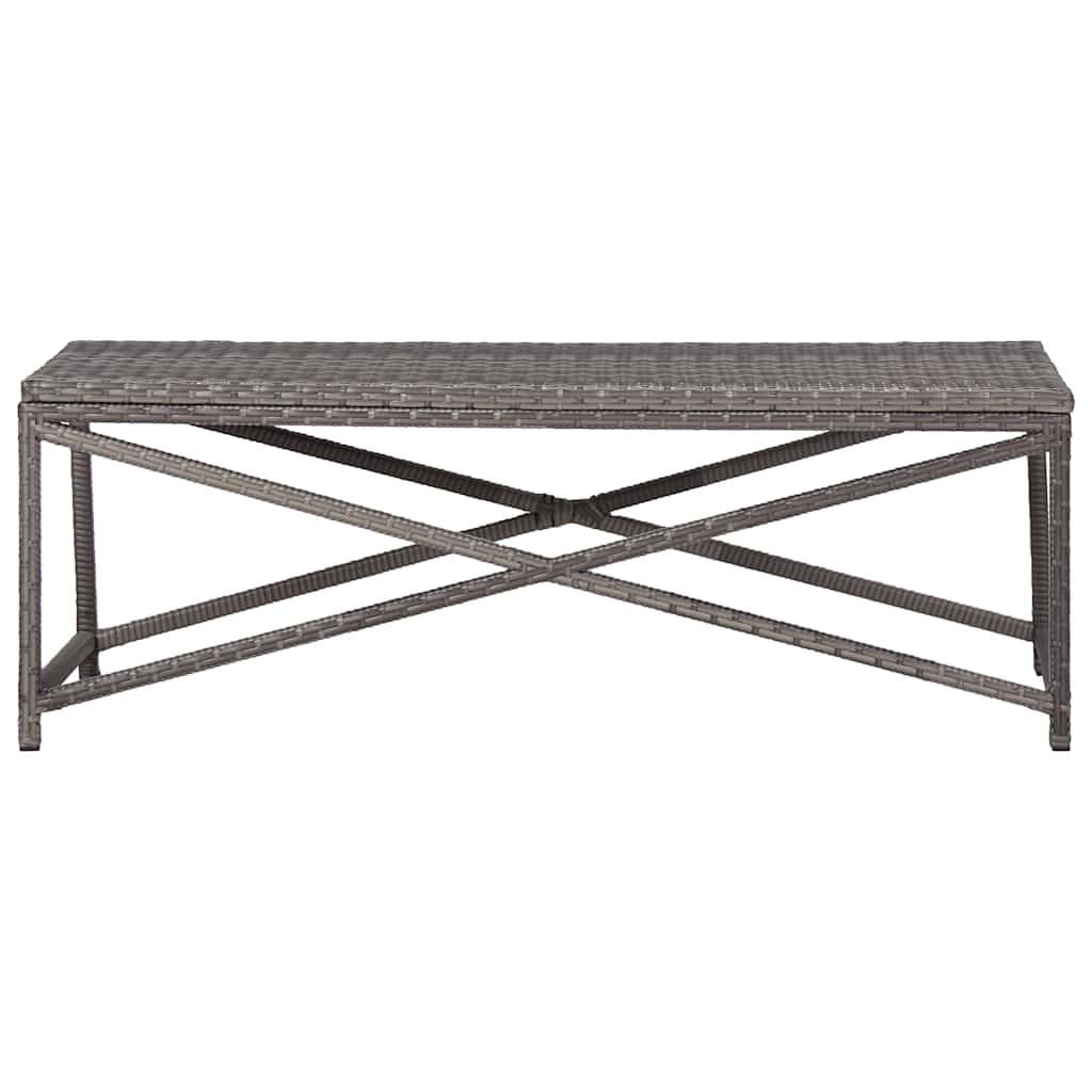 vidaXL Garden Bench 120 cm Poly Rattan Grey 2