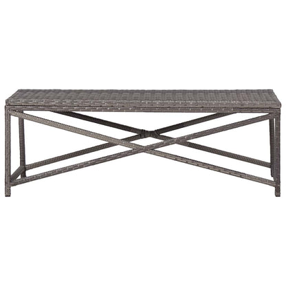 vidaXL Garden Bench 120 cm Poly Rattan Grey 2