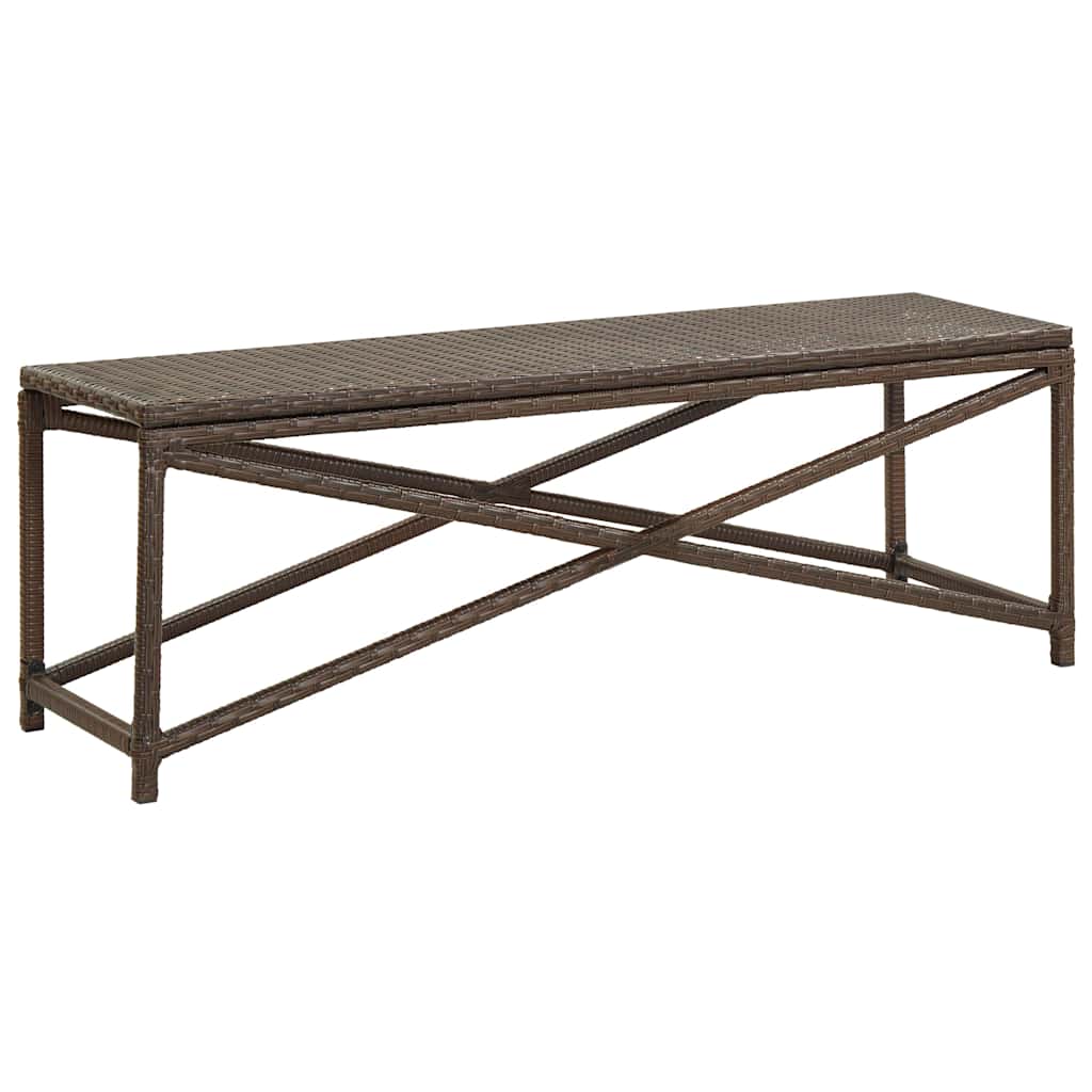 vidaXL Garden Bench 120 cm Poly Rattan Brown 1