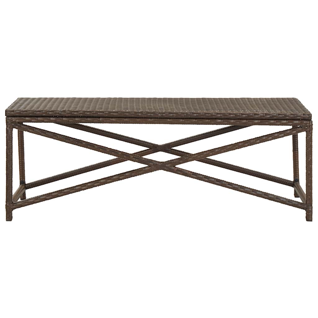 vidaXL Garden Bench 120 cm Poly Rattan Brown 2