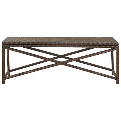 vidaXL Garden Bench 120 cm Poly Rattan Brown 2