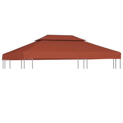 2-Tier Gazebo Top Cover 310 g/m² Terracotta 4 x 3 m