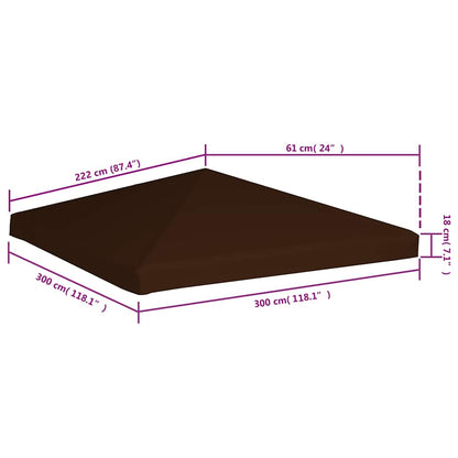 vidaXL Gazebo Top Cover 310 g/m² 3x3 m Brown 6