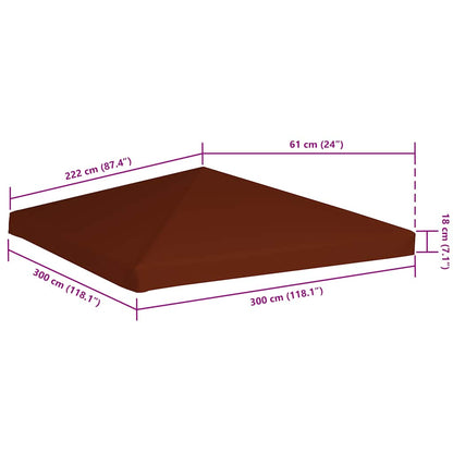vidaXL Gazebo Top Cover 310 g/m² 3x3 m Terracota 6