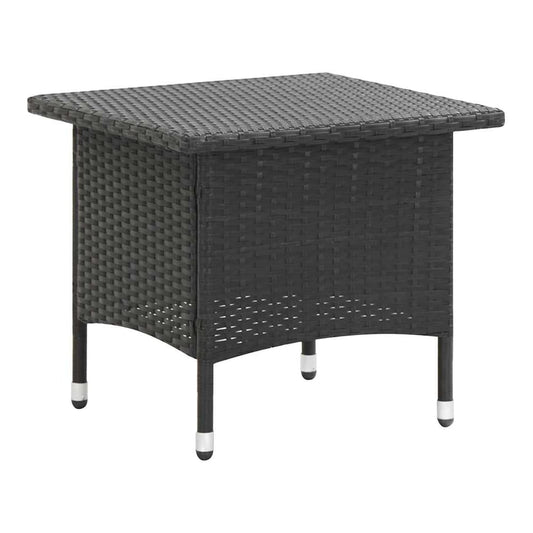 Tea Table 50x50x47 cm Poly Rattan Black