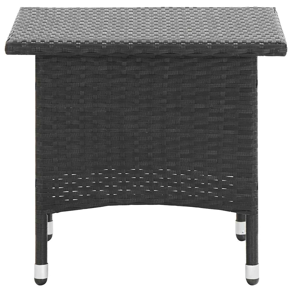 vidaXL Outdoor Table | Black | PE Rattan | 50x50x47 cm | Durable | Outdoor Table 2