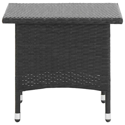 vidaXL Outdoor Table | Black | PE Rattan | 50x50x47 cm | Durable | Outdoor Table 2
