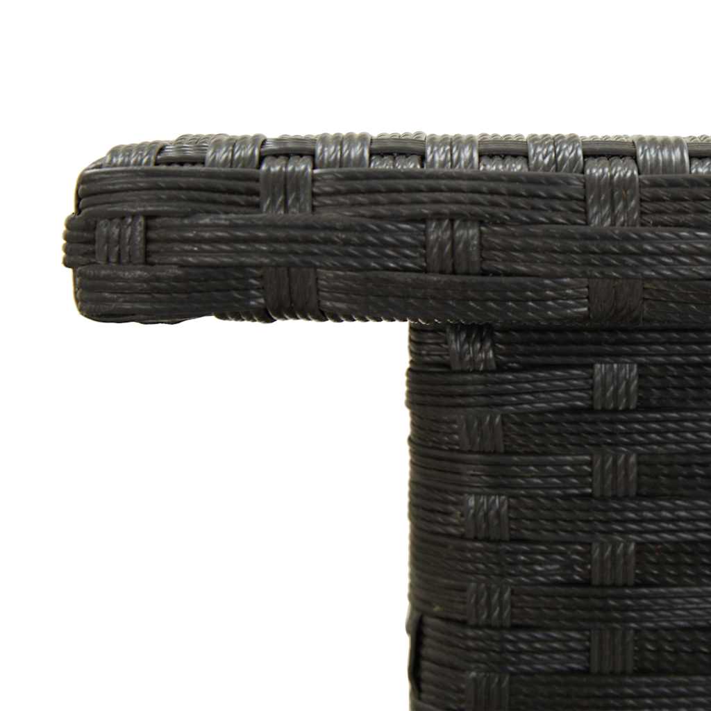 vidaXL Outdoor Table | Black | PE Rattan | 50x50x47 cm | Durable | Outdoor Table 3