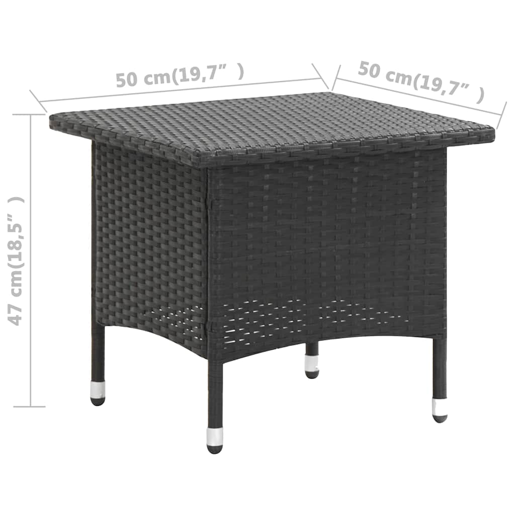 vidaXL Outdoor Table | Black | PE Rattan | 50x50x47 cm | Durable | Outdoor Table 5