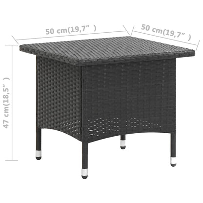 vidaXL Outdoor Table | Black | PE Rattan | 50x50x47 cm | Durable | Outdoor Table 5