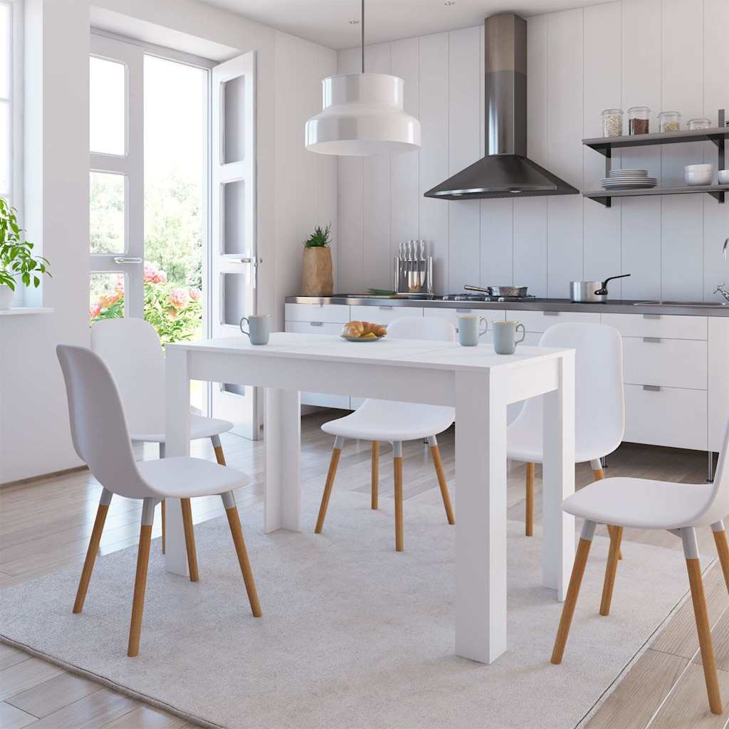 vidaXL Dining Table White 120x60x76 cm Engineered Wood 1
