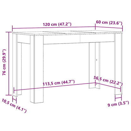 vidaXL Dining Table | Concrete grey | Engineered wood | Standard |  Durable 6