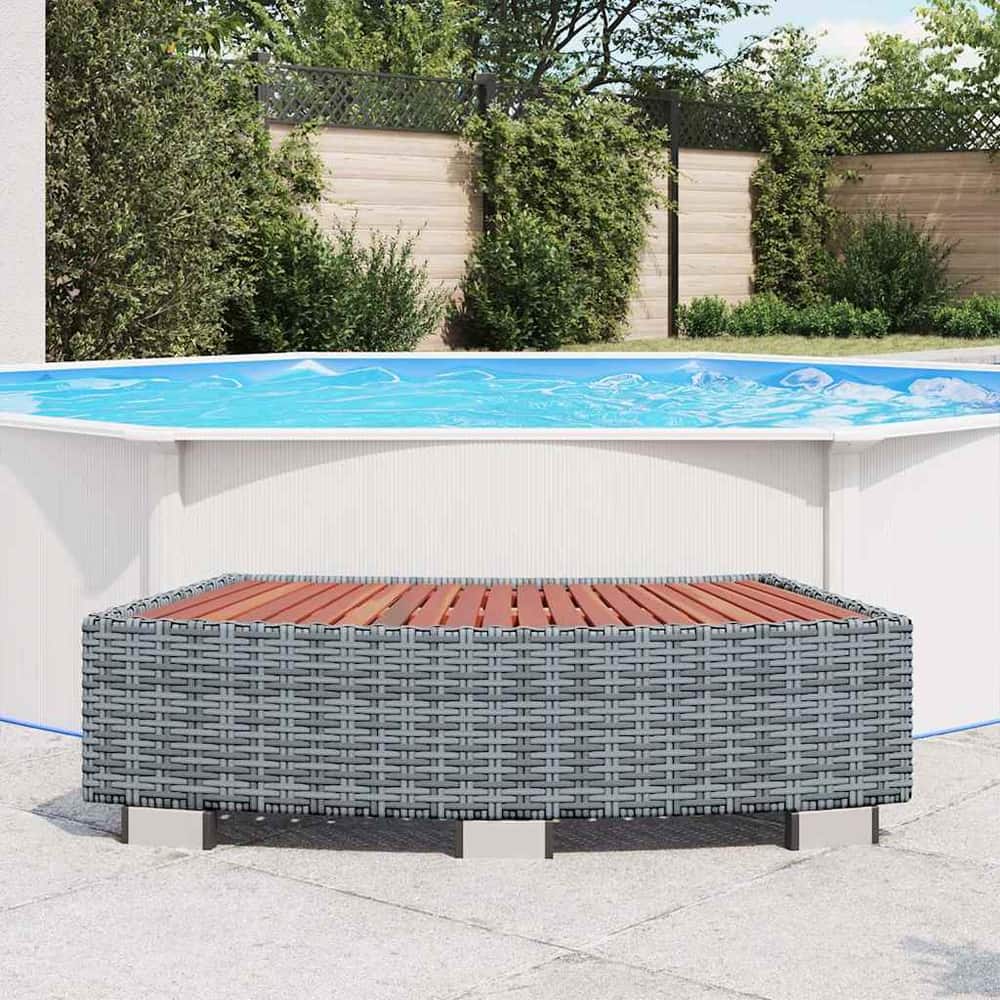 Spa Step Poly Rattan 92x45x25 cm Grey