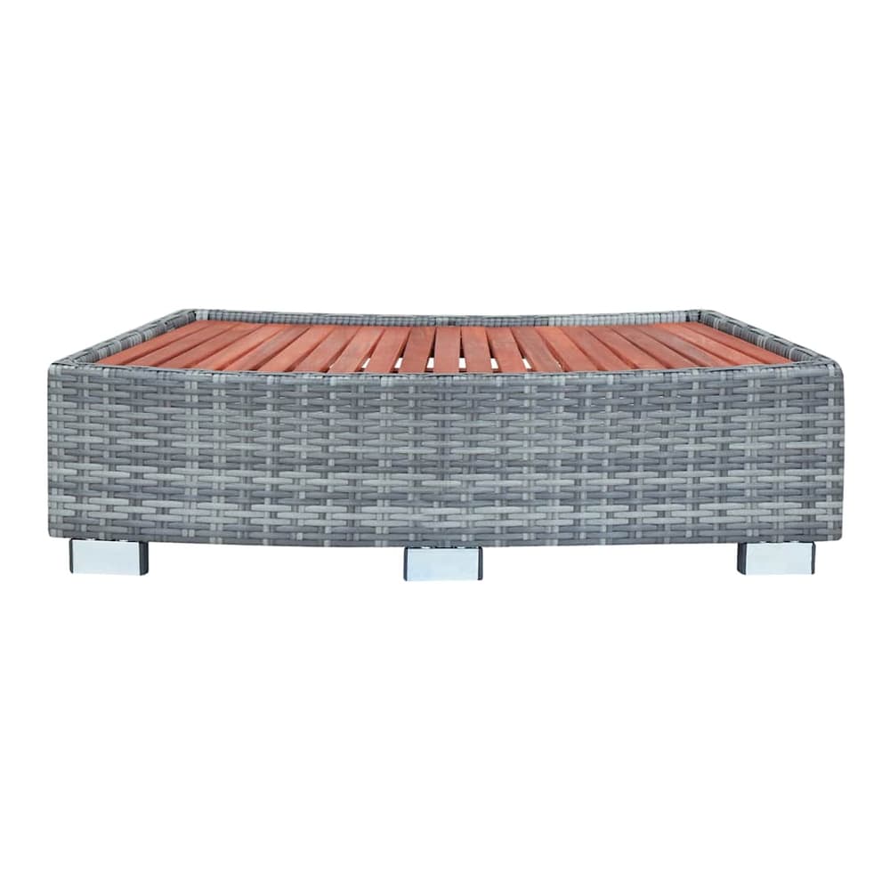 Spa Step Poly Rattan 92x45x25 cm Grey