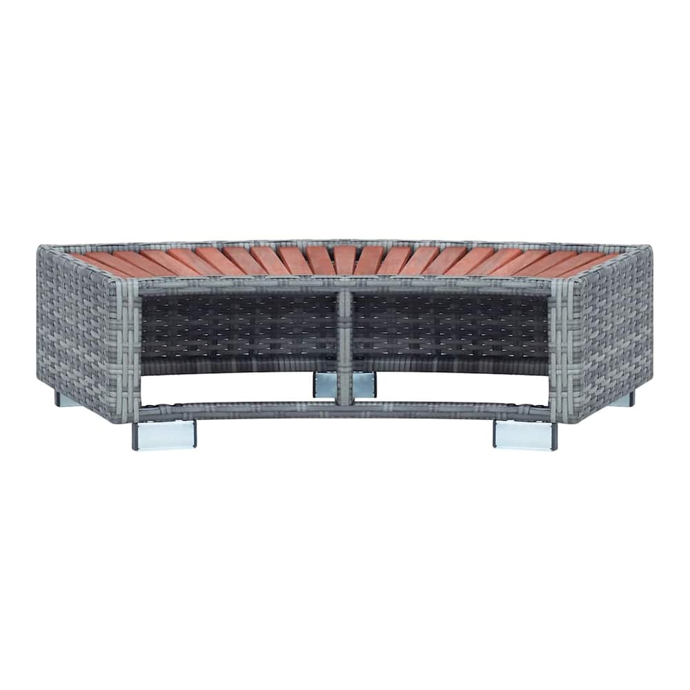 Spa Step Poly Rattan 92x45x25 cm Grey