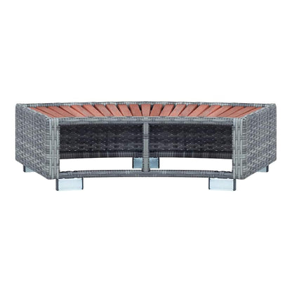 Spa Step Poly Rattan 92x45x25 cm Grey