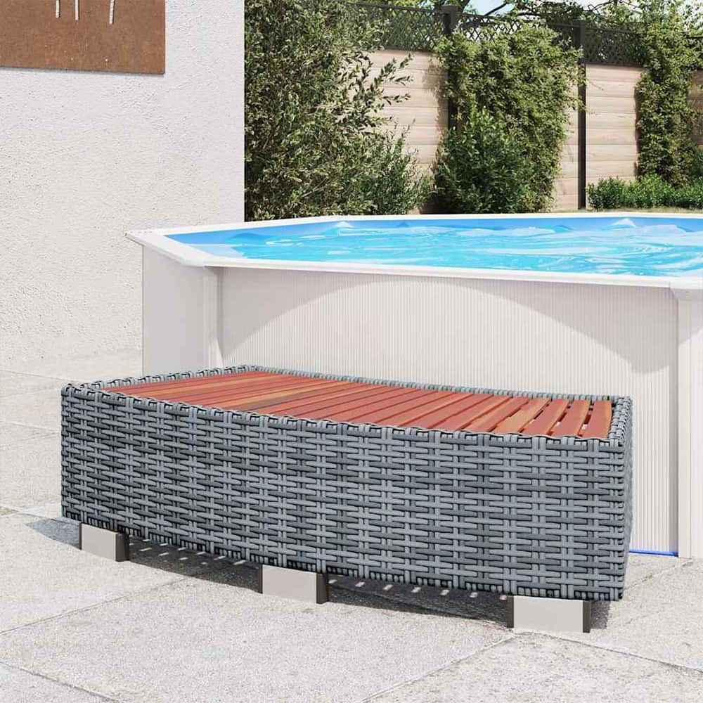 Spa Step Poly Rattan 92x45x25 cm Grey