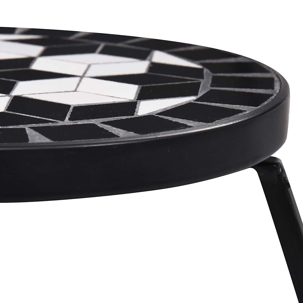vidaXL Mosaic Tables 3 pcs Black and White Ceramic 4