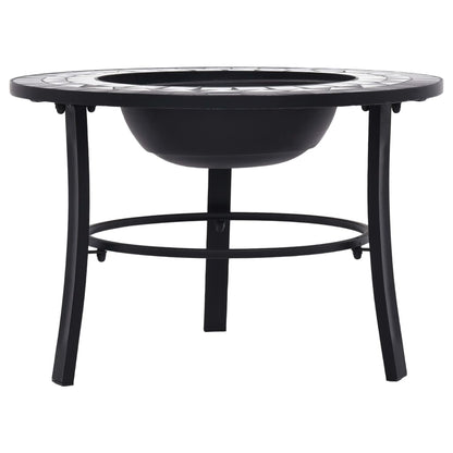 vidaXl Mosaic Fire Pit Black and White 68cm Ceramic 3
