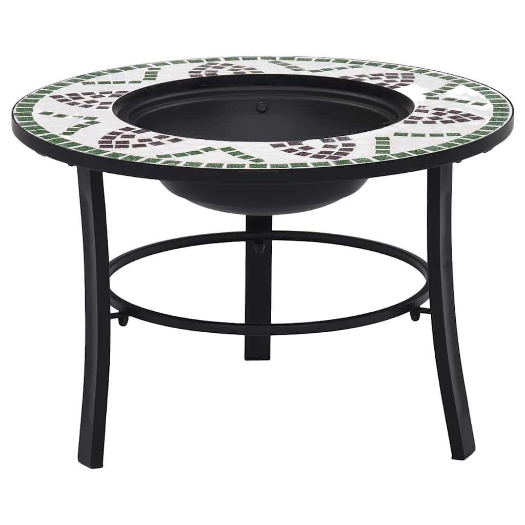 vidaXl Mosaic Fire Pit Green 68cm Ceramic 1