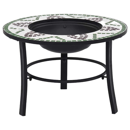 vidaXl Mosaic Fire Pit Green 68cm Ceramic 1
