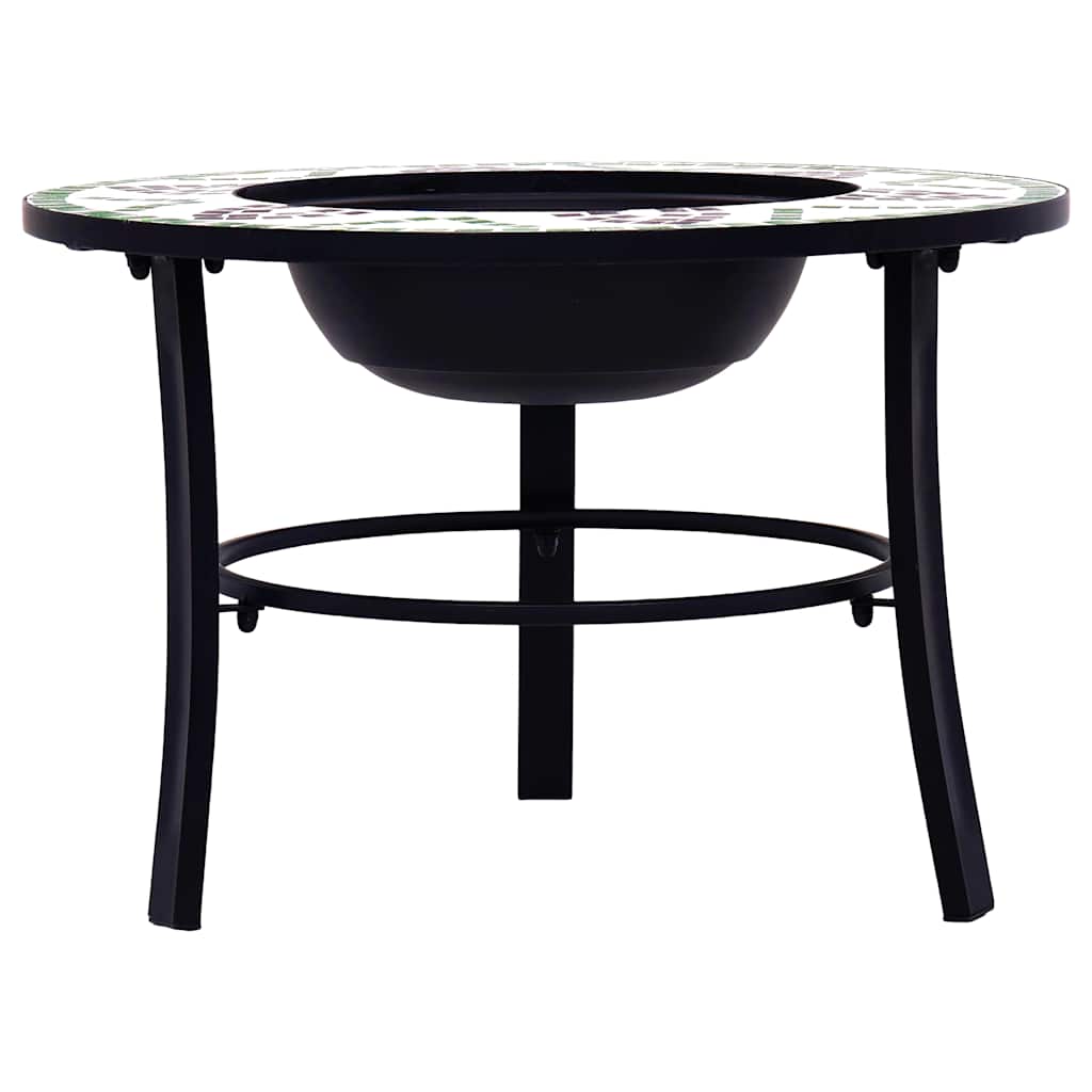 vidaXl Mosaic Fire Pit Green 68cm Ceramic 3