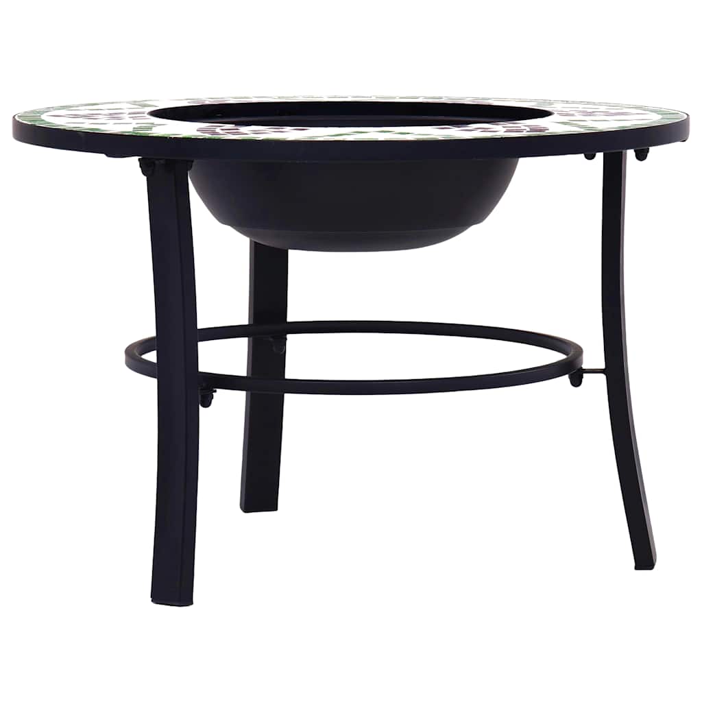 vidaXl Mosaic Fire Pit Green 68cm Ceramic 4