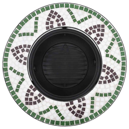 vidaXl Mosaic Fire Pit Green 68cm Ceramic 6