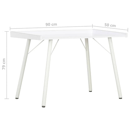 vidaXL Desk | White | Engineered wood | 90 x 50 x 79 cm | Durable | Desk 6
