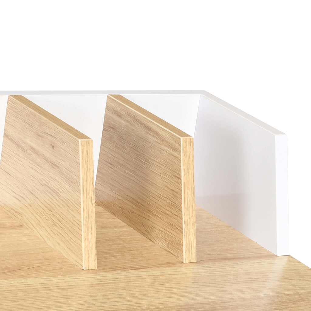 vidaXL Desk | White and natural oak | Engineered wood | Medium | Desk 5