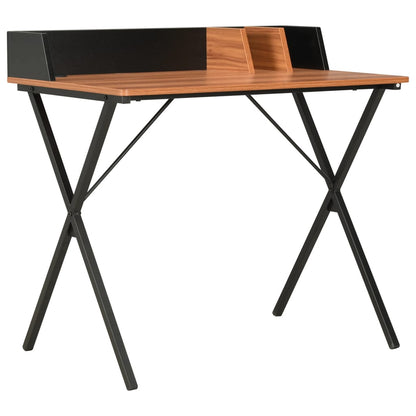 vidaXL Desk | Black and Brown | Engineered Wood and Powder-Coated Steel 1