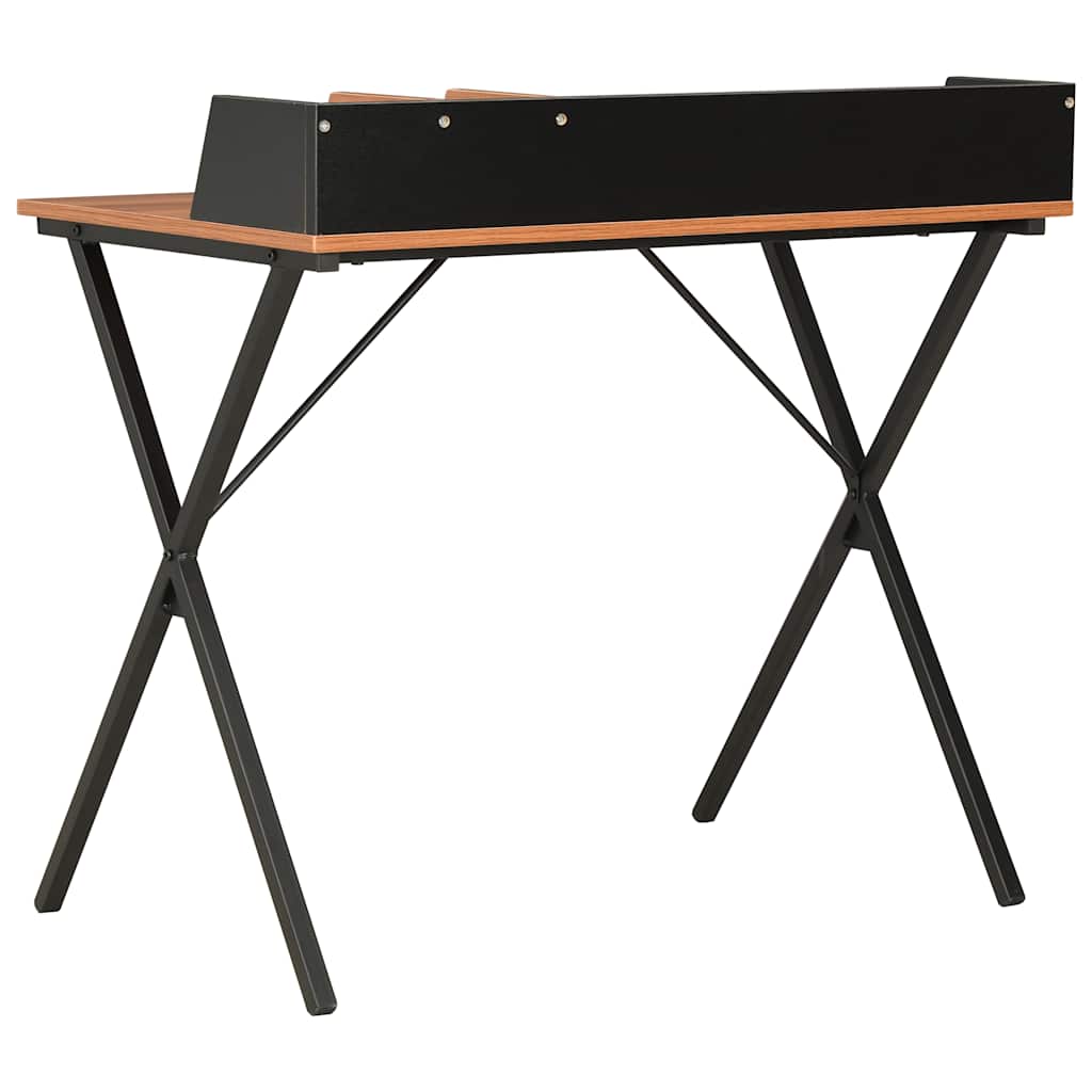 vidaXL Desk | Black and Brown | Engineered Wood and Powder-Coated Steel 4